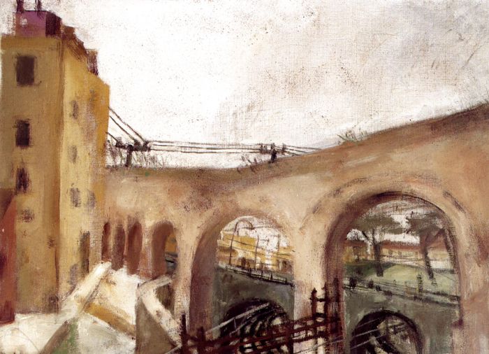 Römischer Aquädukt, Öl/Jute, 1992