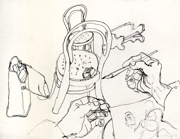 Hände und Objekte, Feder, 1952
