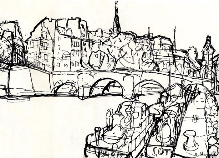 Schlepper an der Seine, Rohrfeder, 1957